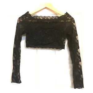 Lace Crop Top Black